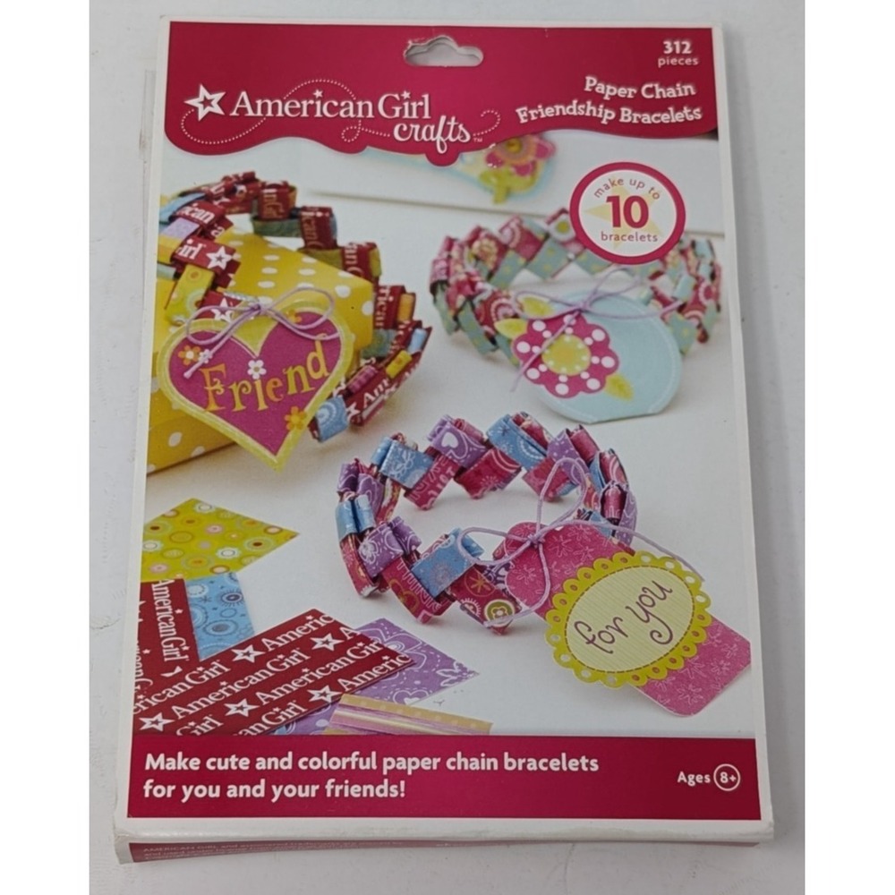 American Girl Crafts Paper Chain‎ Friendship Bracelets Makes 10 - 2009 - NEW VTG